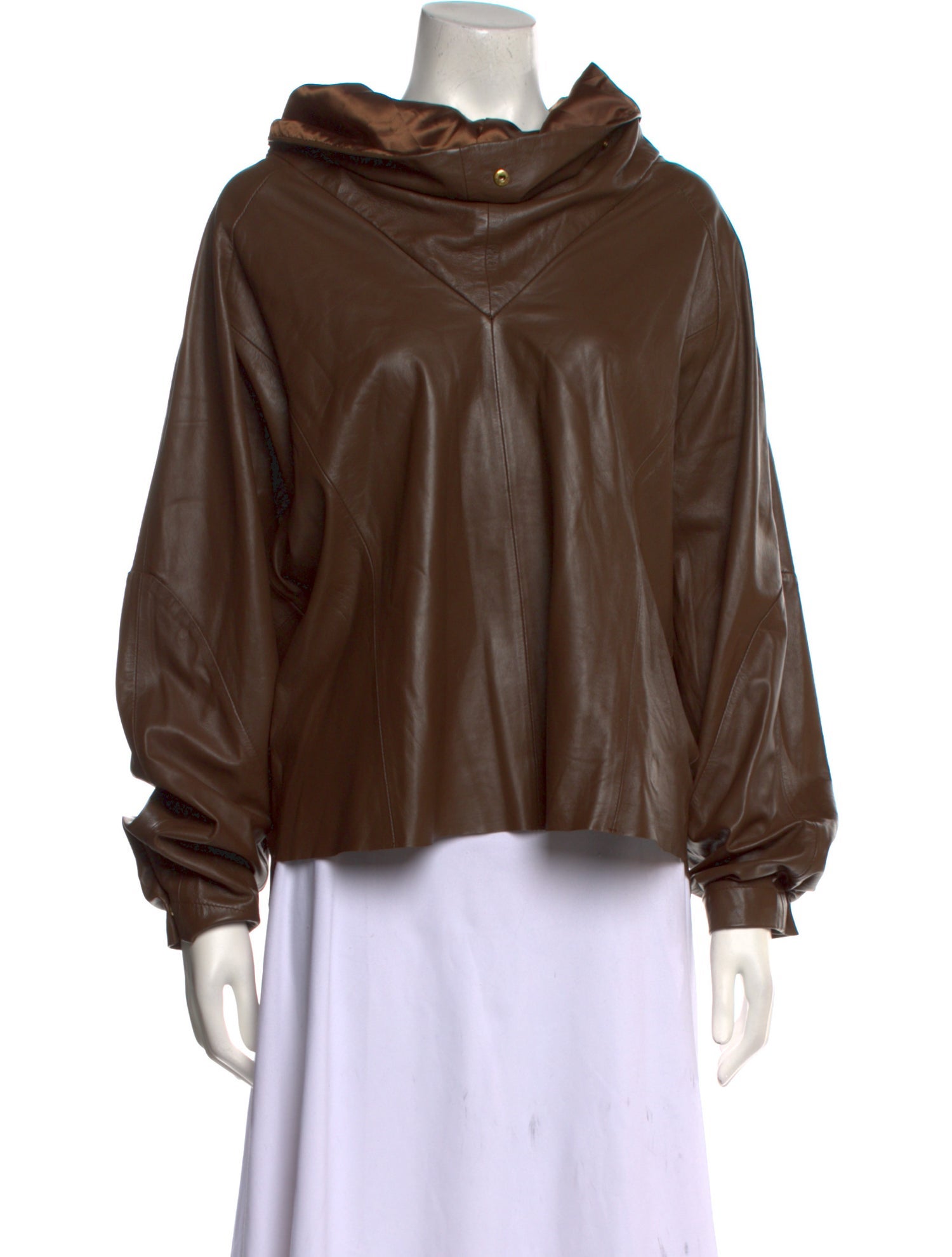 REMAIN Birger Christensen Leather Cowl Neck Sweatshirt