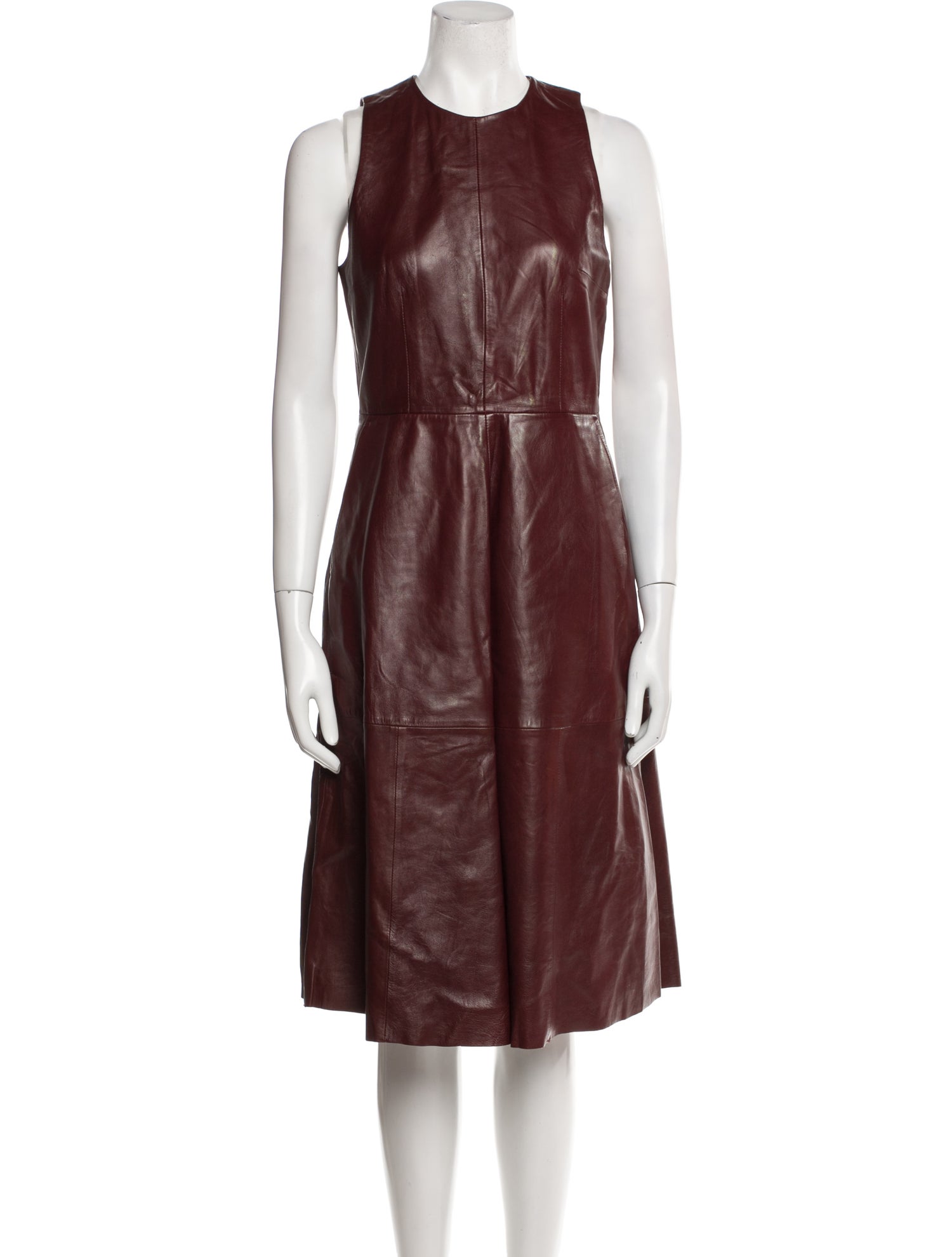 REMAIN Birger Christensen Leather Midi Length Dress
