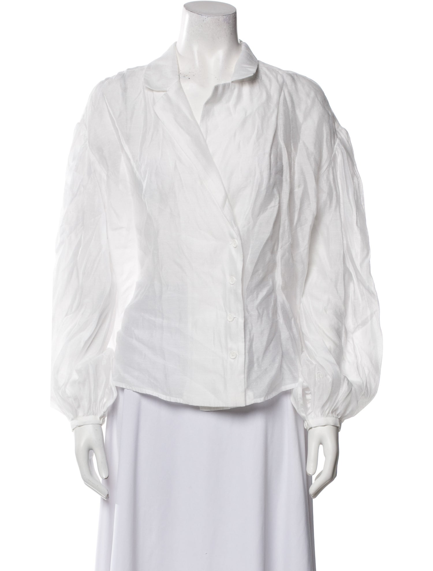 REMAIN Birger Christensen V-Neck Long Sleeve Button-Up Top