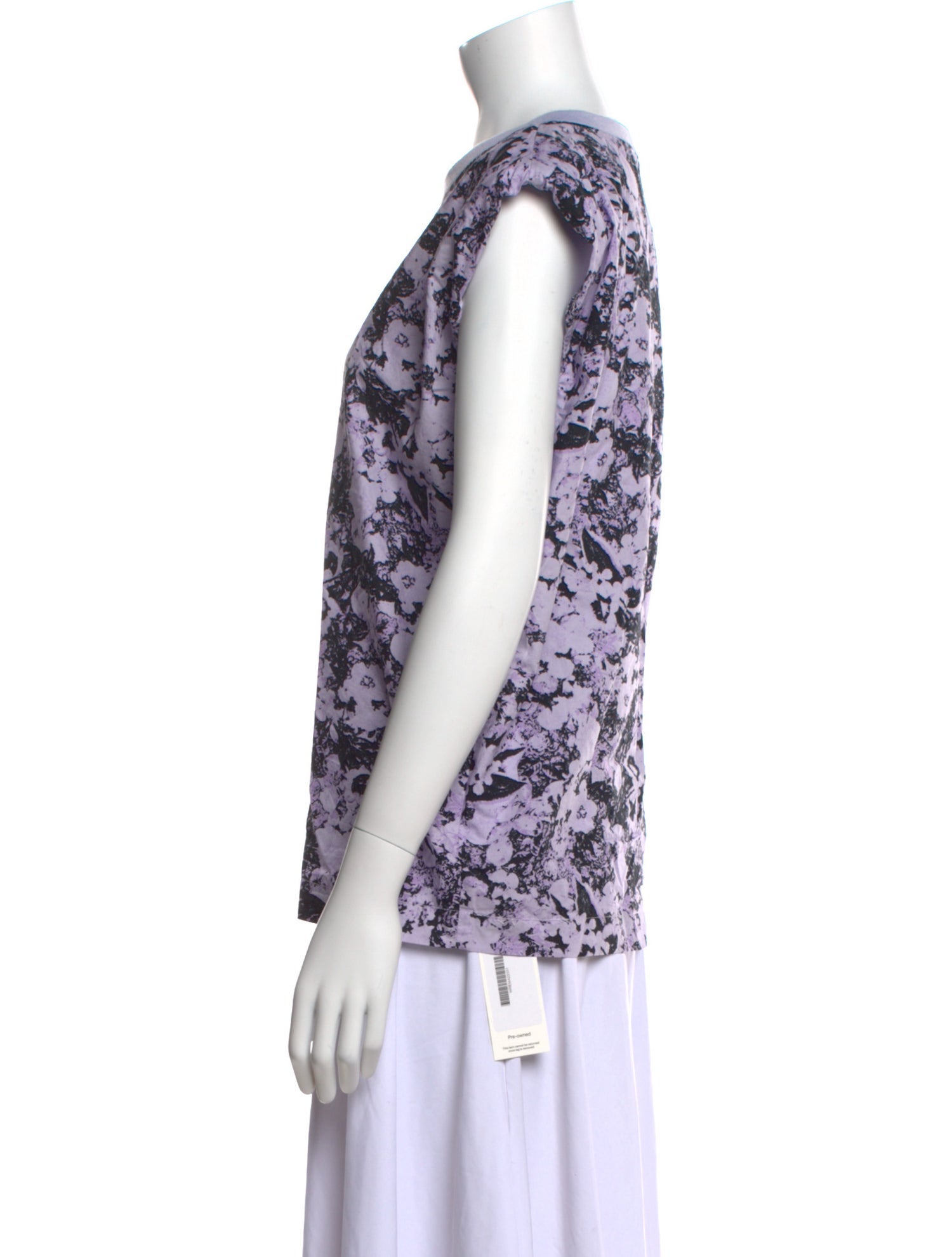REMAIN Birger Christensen Floral Print Bateau Neckline T-Shirt