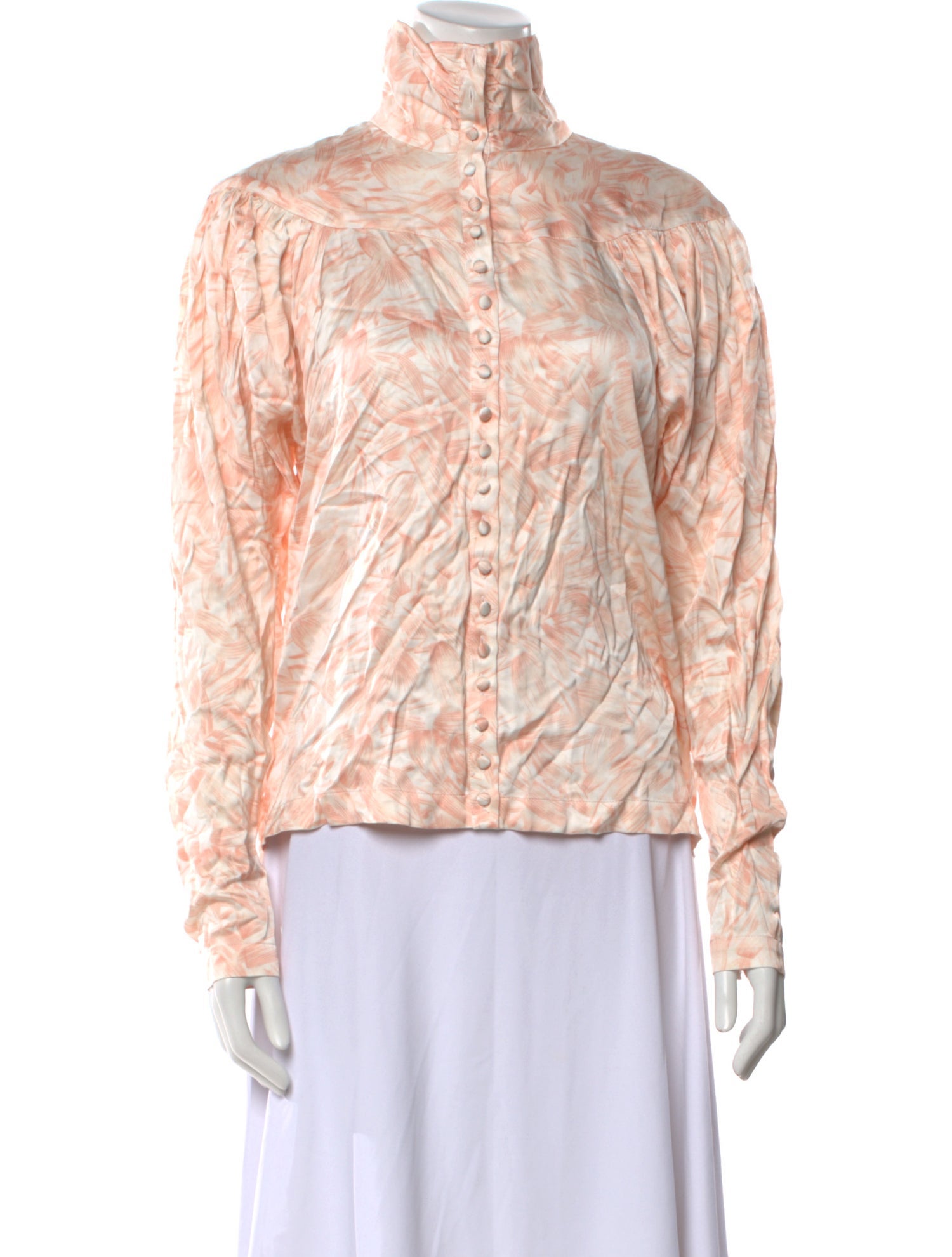 REMAIN Birger Christensen Printed Mock Neck Blouse