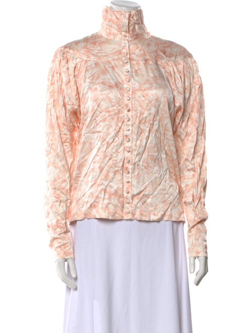 REMAIN Birger Christensen Printed Mock Neck Blouse