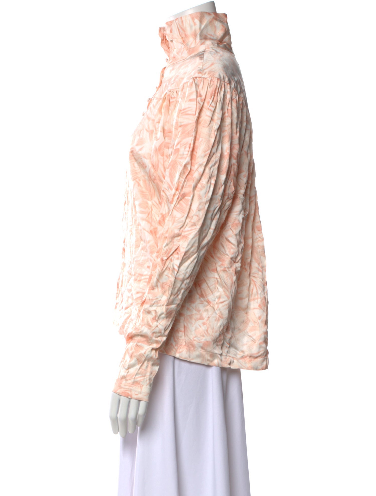 REMAIN Birger Christensen Printed Mock Neck Blouse