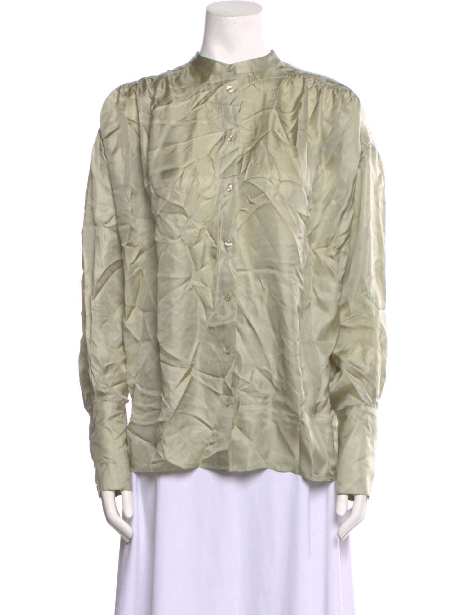 REMAIN Birger Christensen Silk Mock Neck Blouse