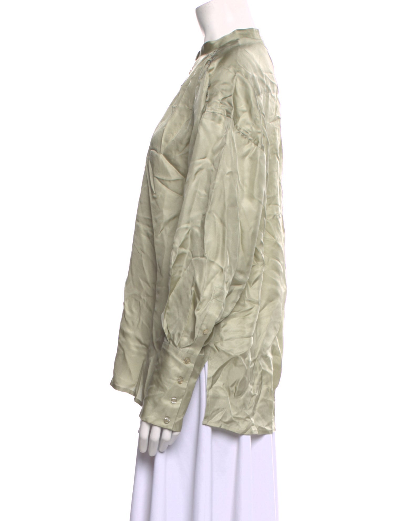 REMAIN Birger Christensen Silk Mock Neck Blouse