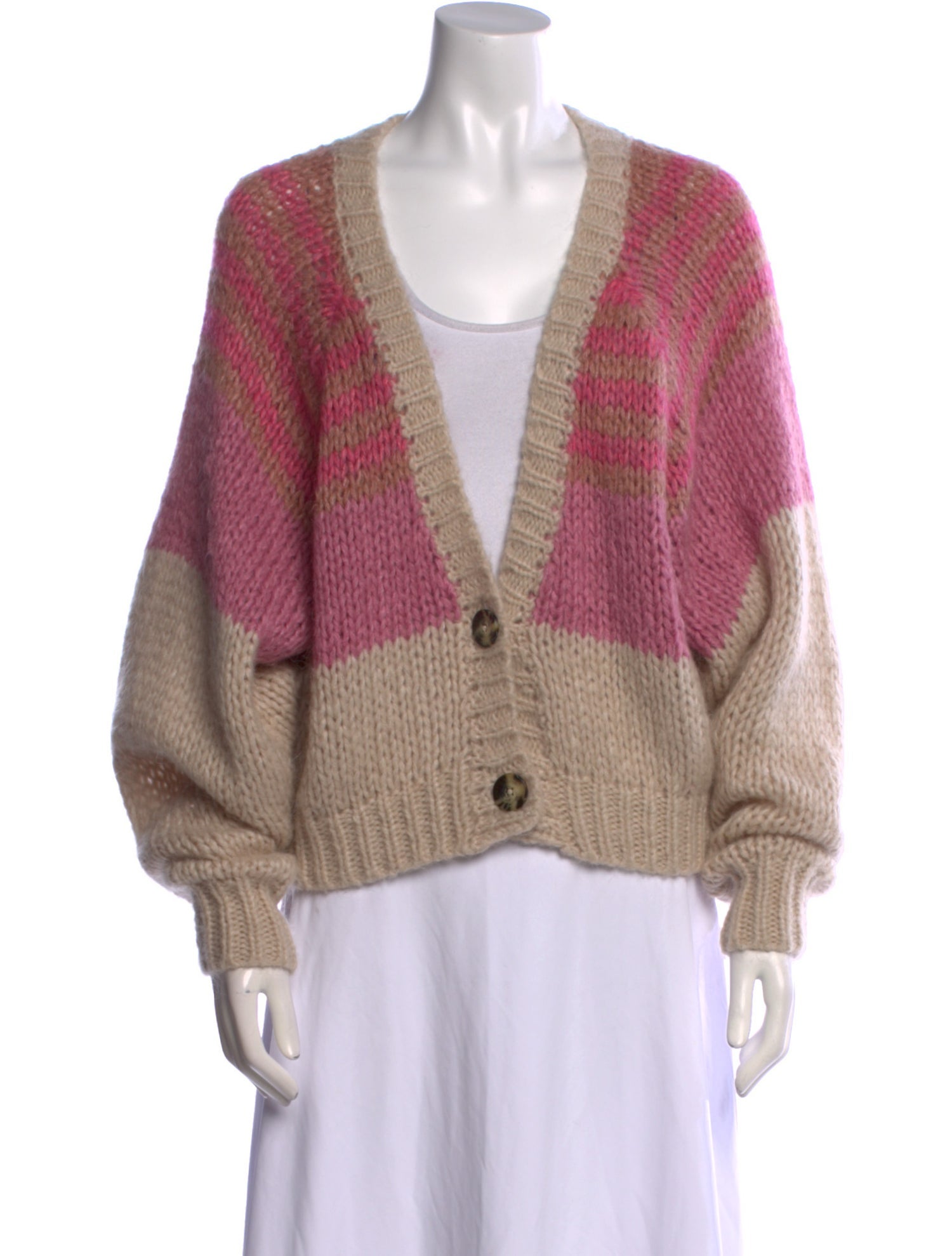 REMAIN Birger Christensen Striped V-Neck Sweater