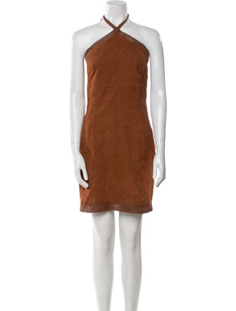 REMAIN Birger Christensen Goat Leather Mini Dress