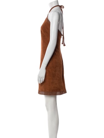 REMAIN Birger Christensen Goat Leather Mini Dress