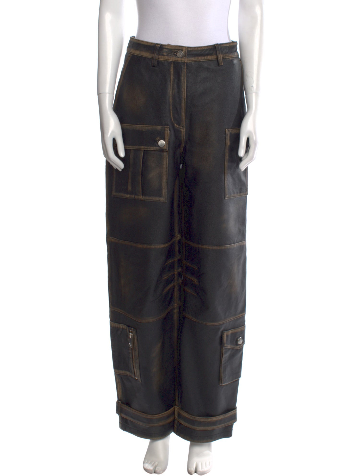 REMAIN Birger Christensen Leather Wide Leg Pants