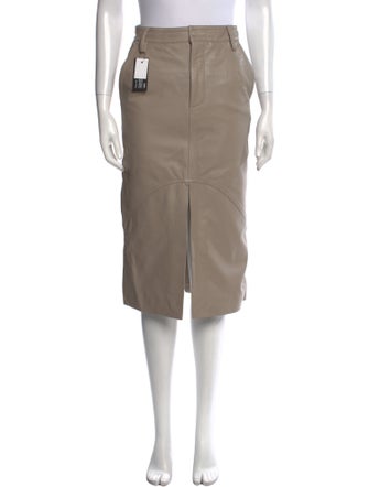 REMAIN Birger Christensen Leather Knee-Length Skirt