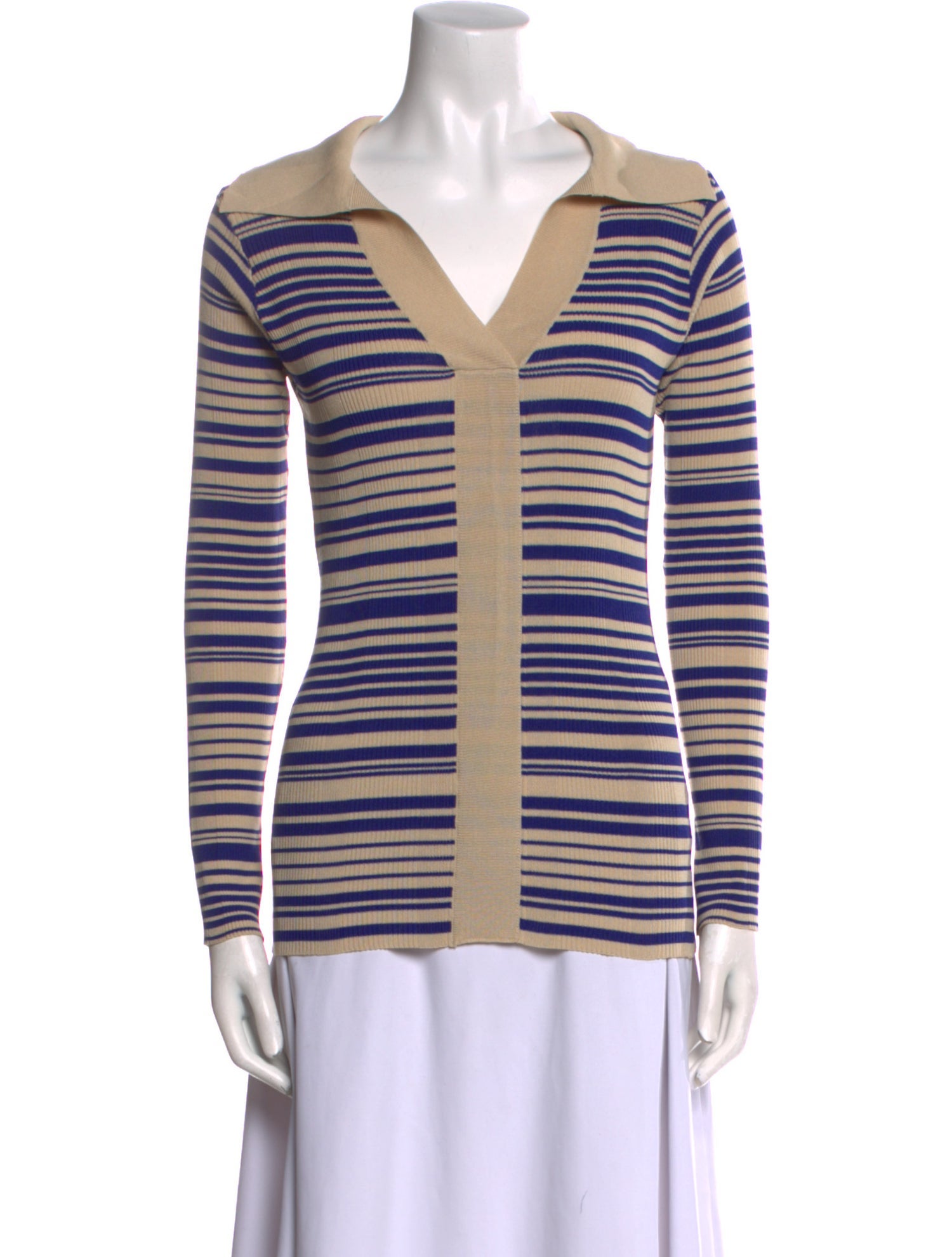 REMAIN Birger Christensen Striped V-Neck Top