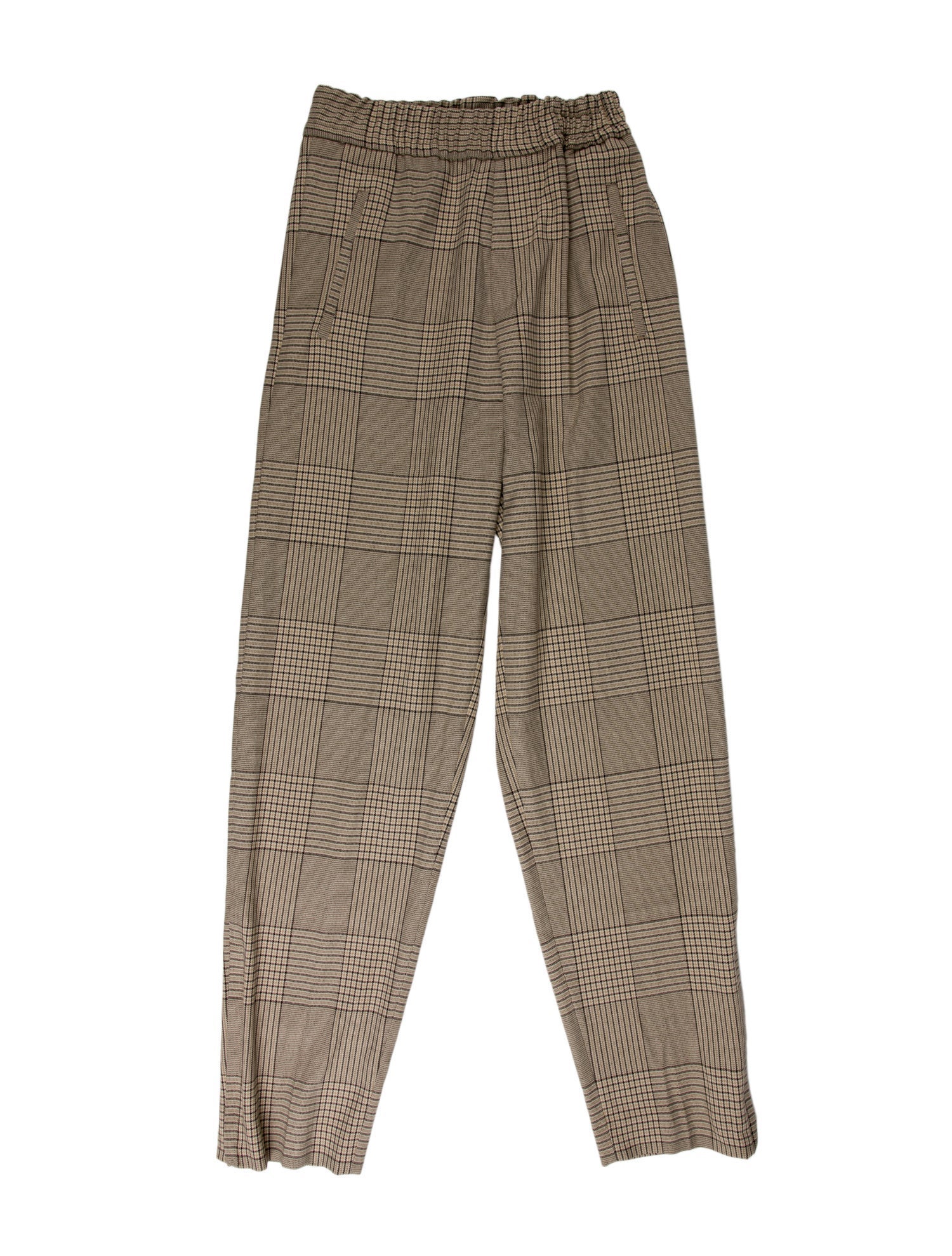 REMAIN Birger Christensen Plaid Print Straight Leg Pants