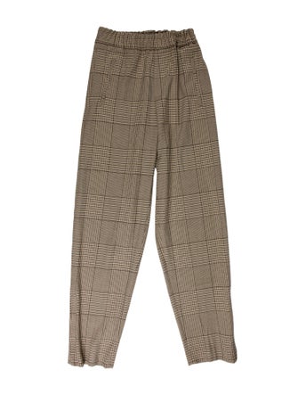 REMAIN Birger Christensen Plaid Print Straight Leg Pants
