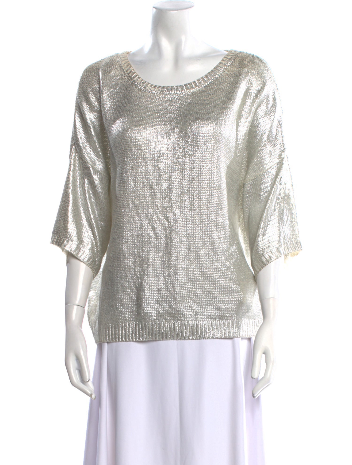 REMAIN Birger Christensen Scoop Neck Three-Quarter Sleeve Top