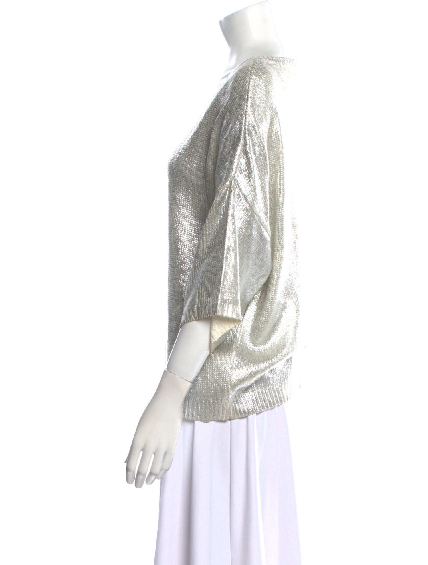 REMAIN Birger Christensen Scoop Neck Three-Quarter Sleeve Top