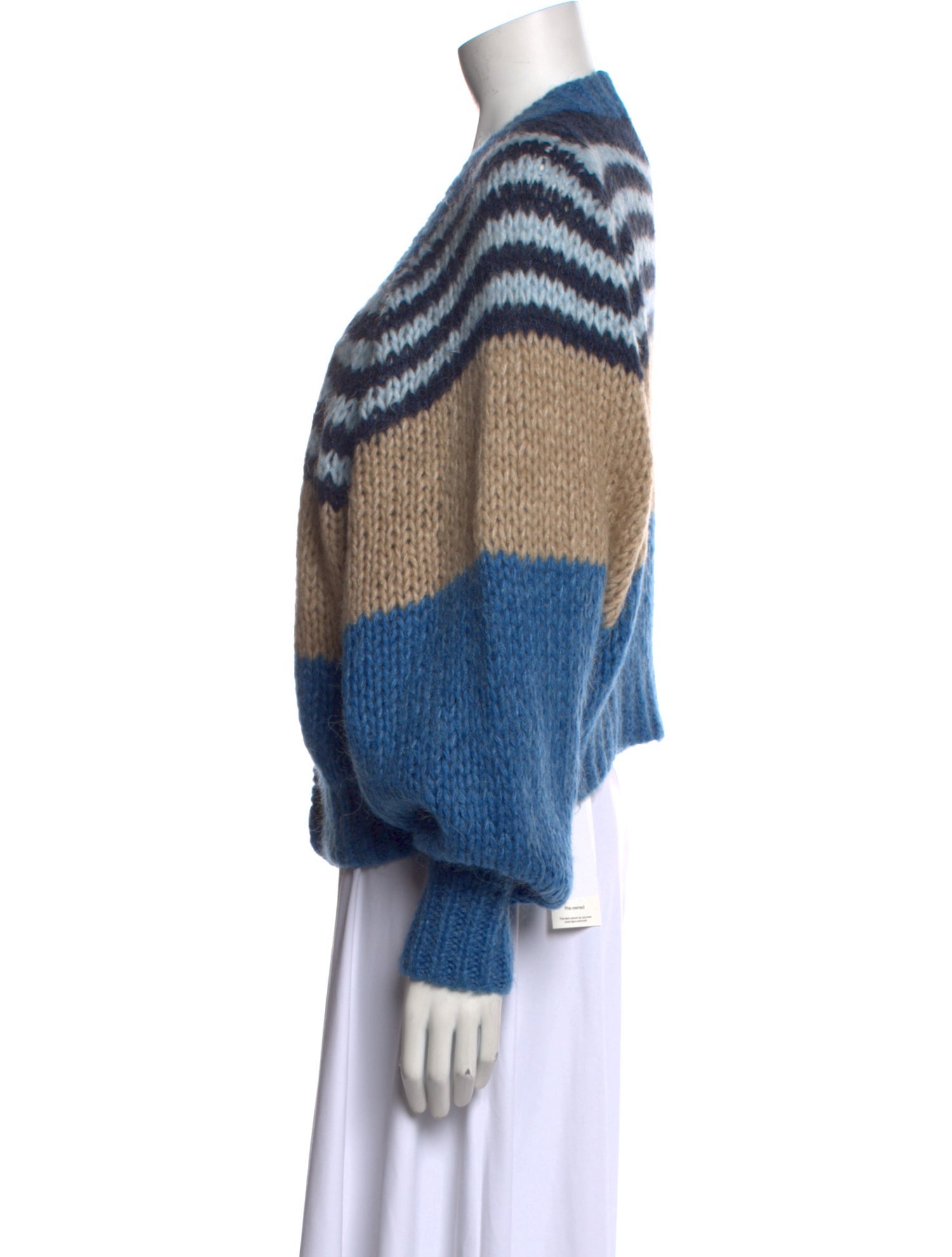 REMAIN Birger Christensen Striped V-Neck Sweater