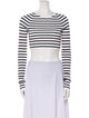 REMAIN Birger Christensen Striped Crew Neck Crop Top