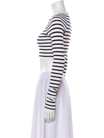 REMAIN Birger Christensen Striped Crew Neck Crop Top