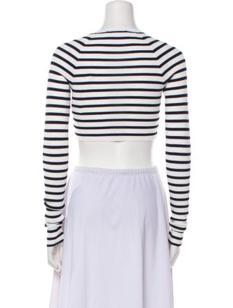 REMAIN Birger Christensen Striped Crew Neck Crop Top