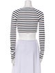 REMAIN Birger Christensen Striped Crew Neck Crop Top