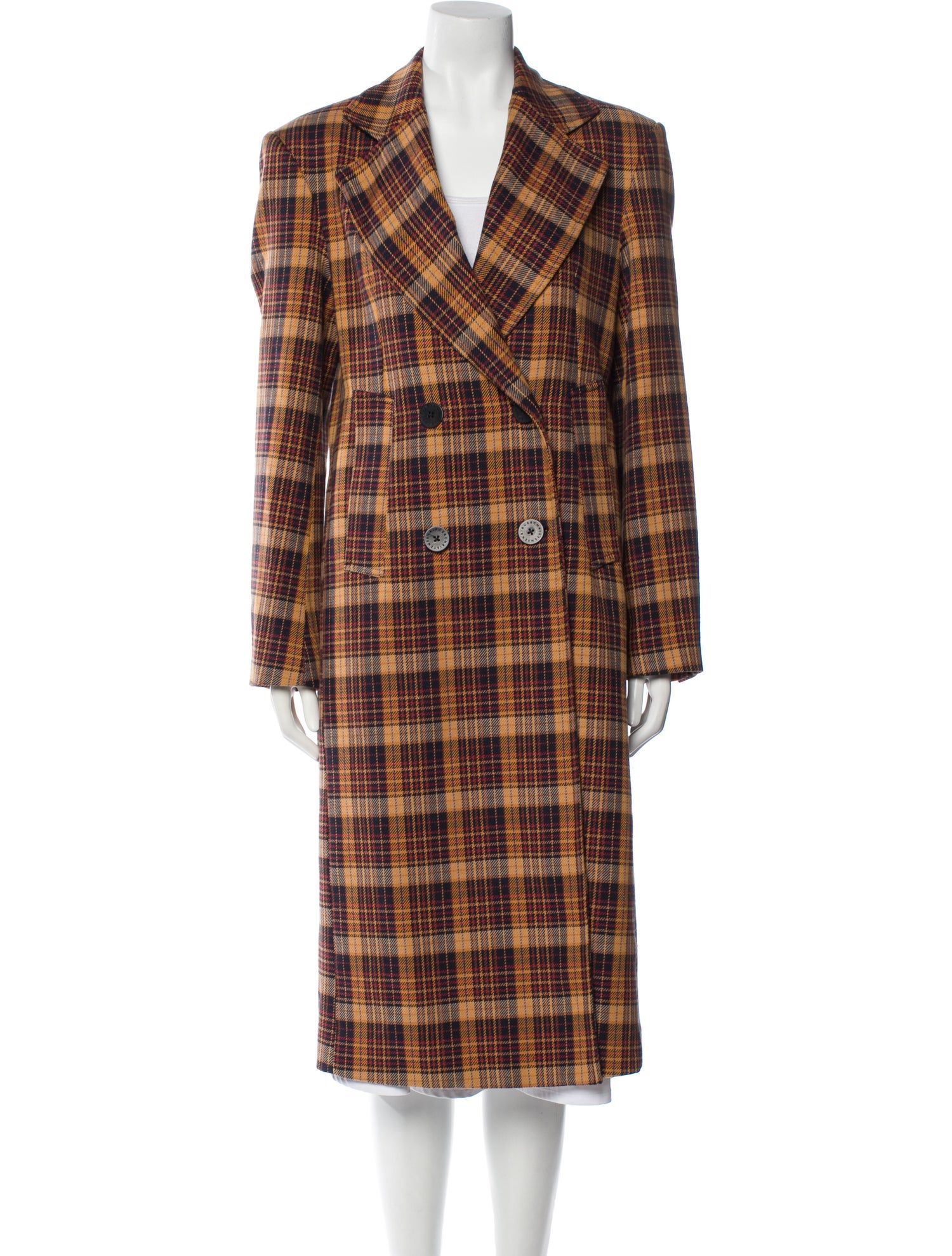 REMAIN Birger Christensen Plaid Print Peacoat