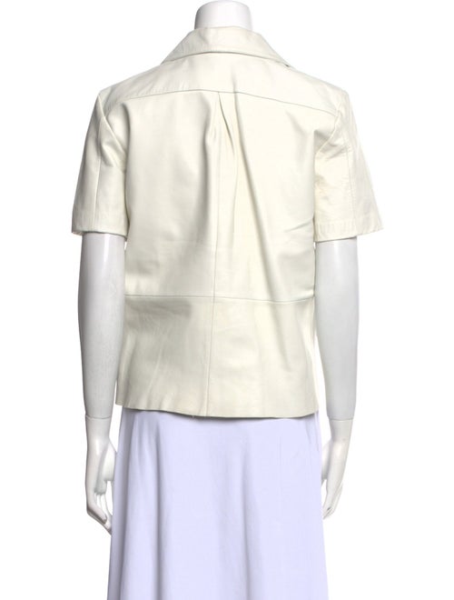 REMAIN Birger Christensen Leather Short Sleeve Button-Up Top