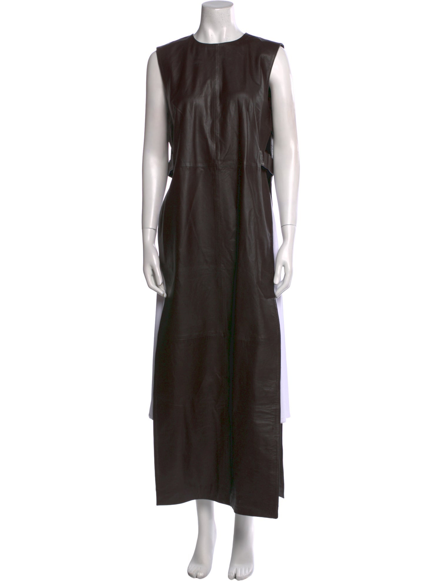 REMAIN Birger Christensen Lamb Leather Crew Neck Tunic