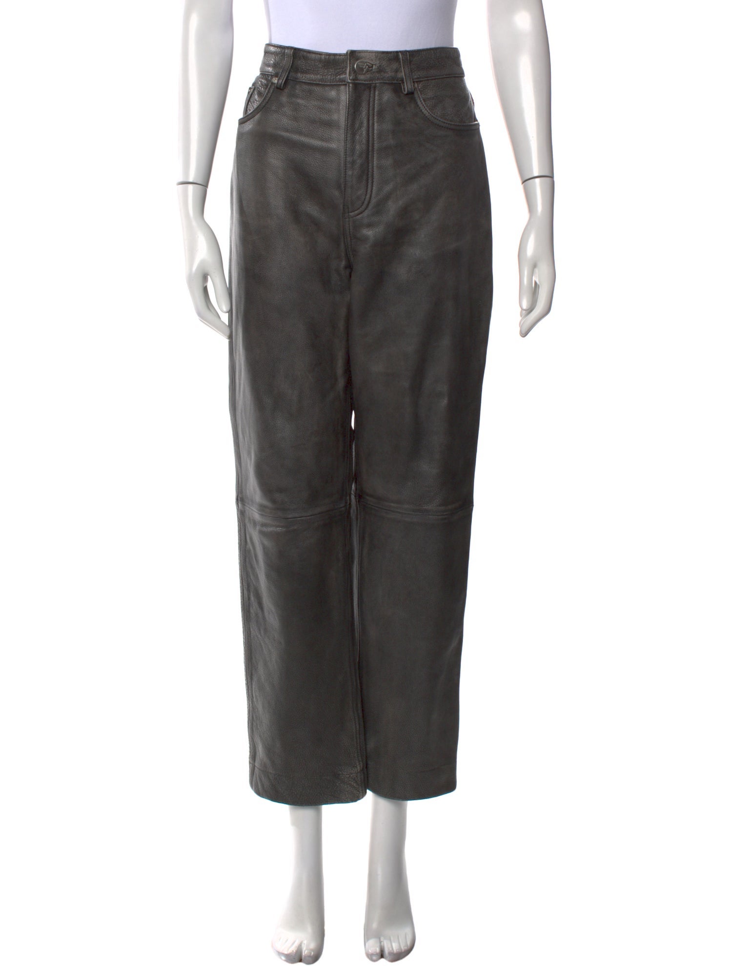 REMAIN Birger Christensen Calf Leather Wide Leg Pants