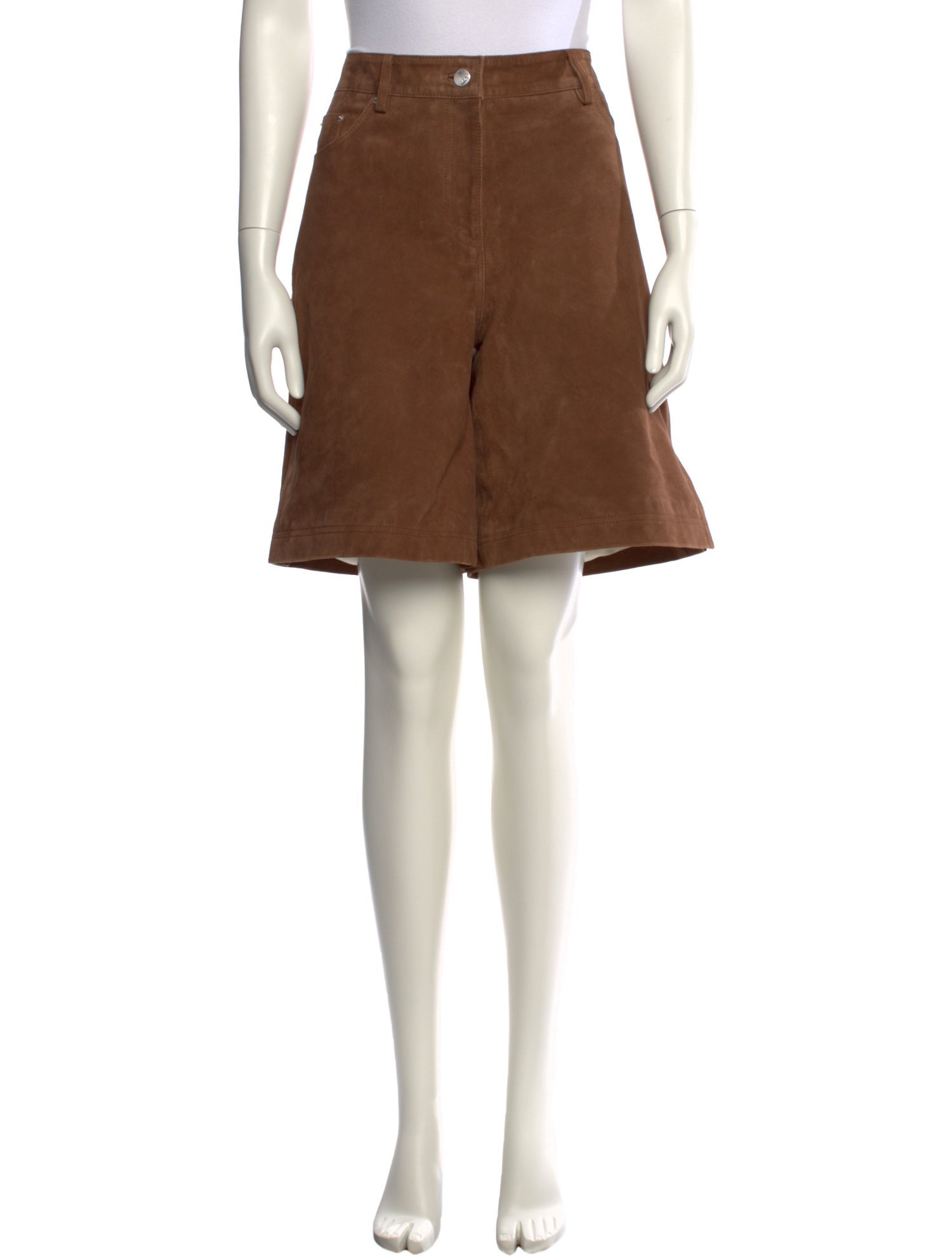 REMAIN Birger Christensen Goat Leather Knee-Length Shorts w/ Tags