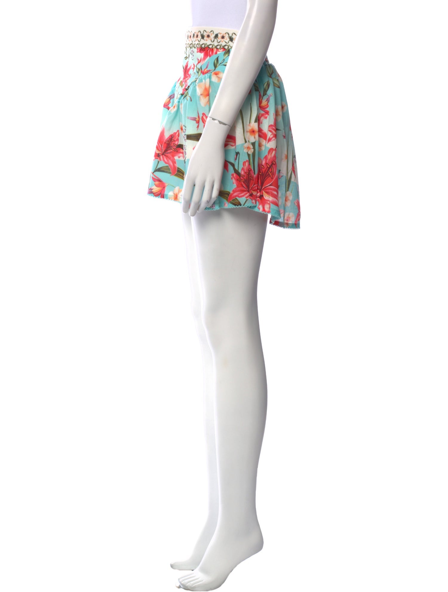 Revolve x Agua Bendita Floral Print Mini Skirt