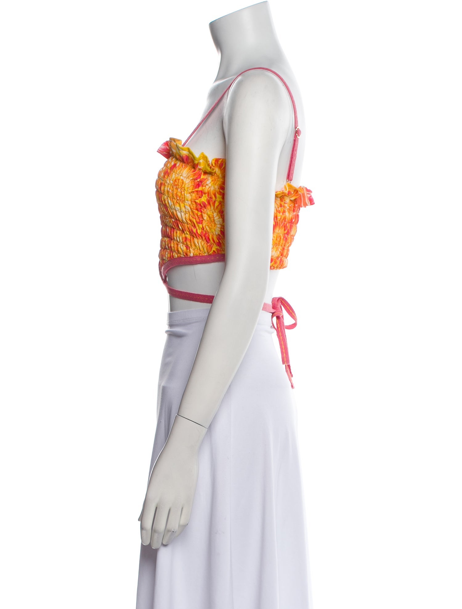 Revolve x Agua Bendita Floral Print Square Neckline Crop Top w/ Tags