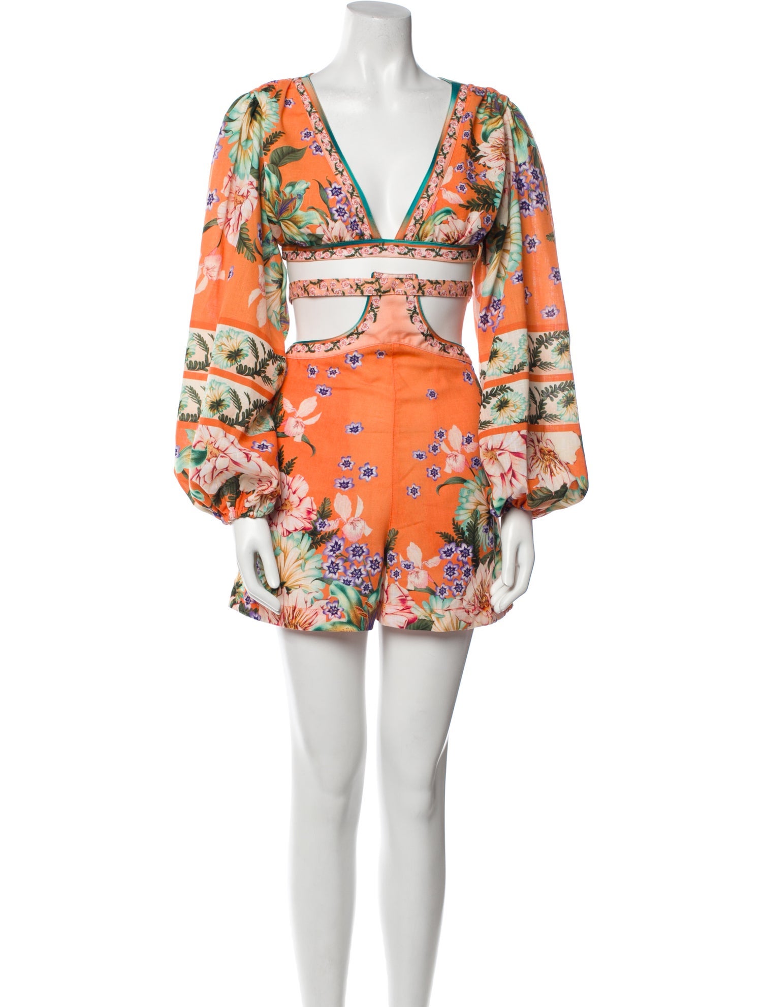 Revolve x Agua Bendita Floral Print Cutout Accent Short Set