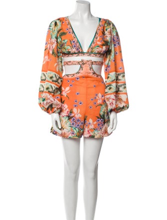 Revolve x Agua Bendita Floral Print Cutout Accent Short Set