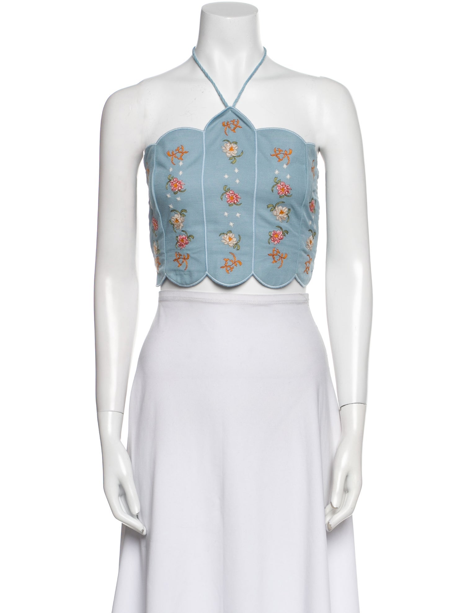 Revolve x Agua Bendita Printed Halterneck Crop Top