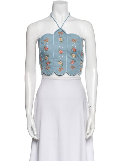 Revolve x Agua Bendita Printed Halterneck Crop Top