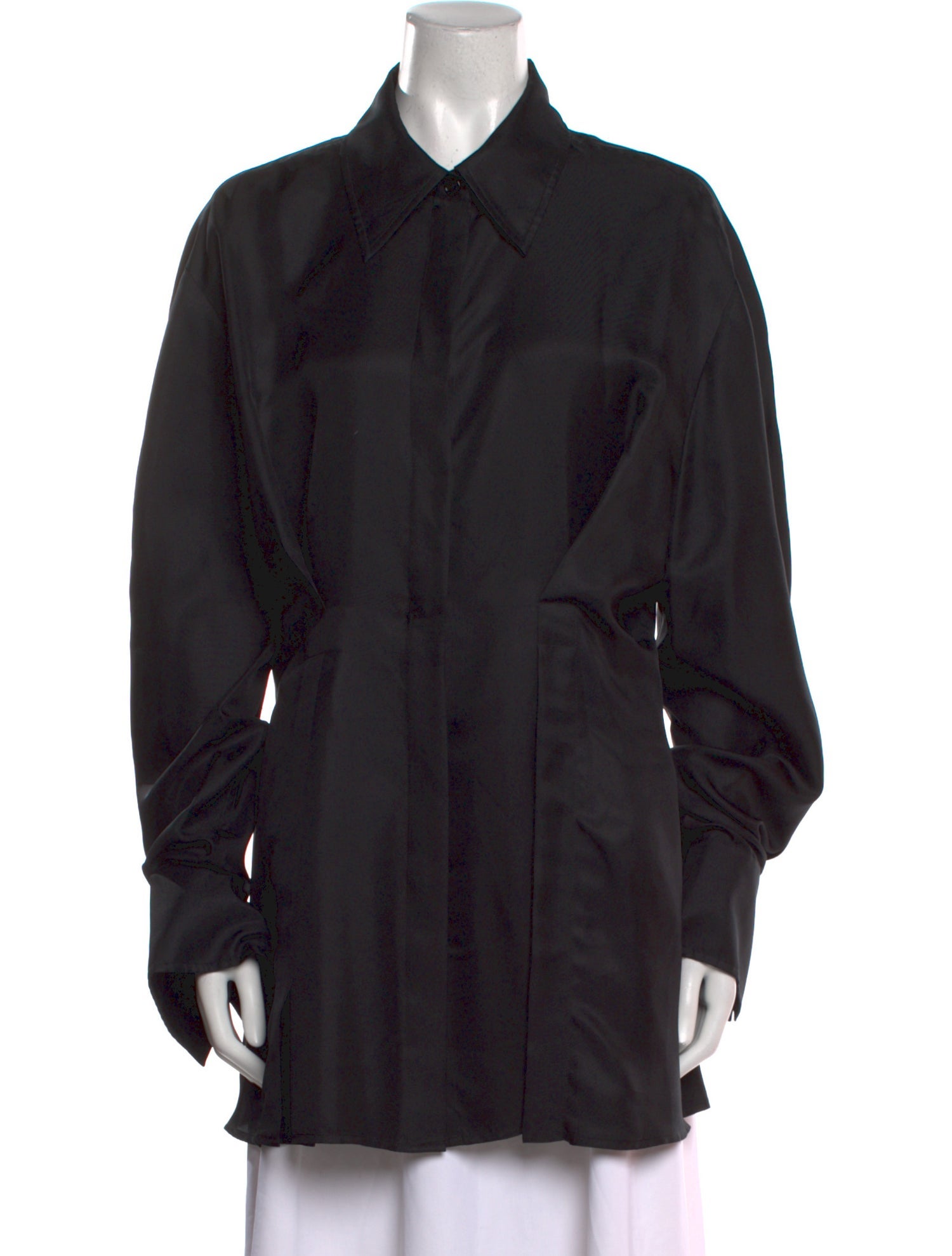 Róhe Silk Long Sleeve Button-Up Top