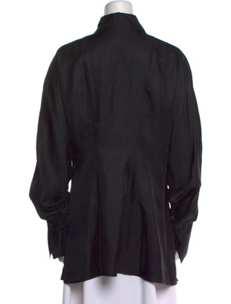 Róhe Silk Long Sleeve Button-Up Top