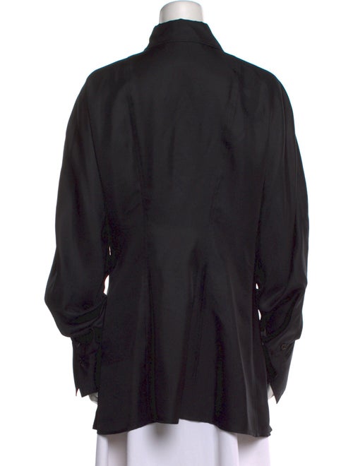 Róhe Silk Long Sleeve Button-Up Top