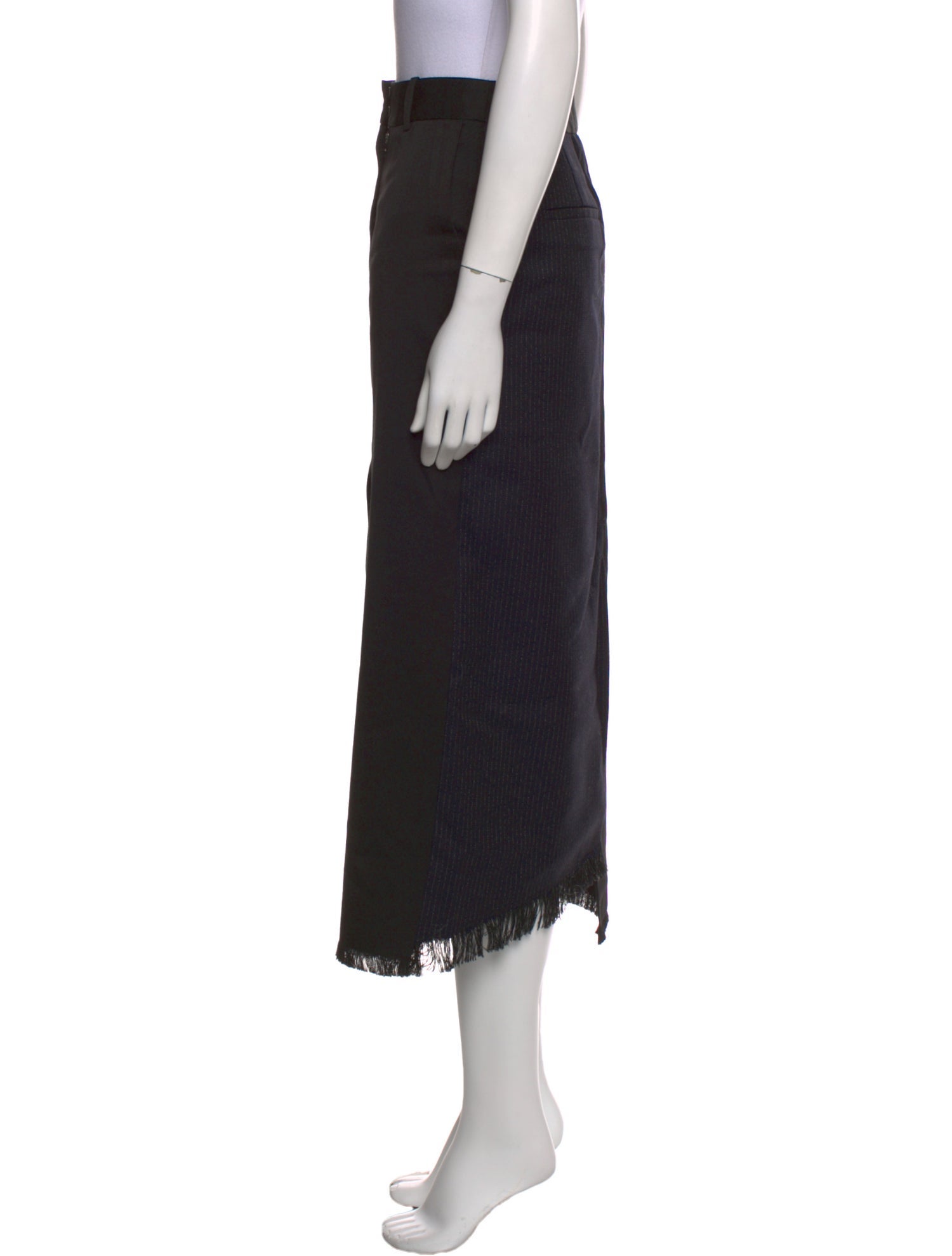 Róhe Fringe Trim Accent Midi Length Skirt