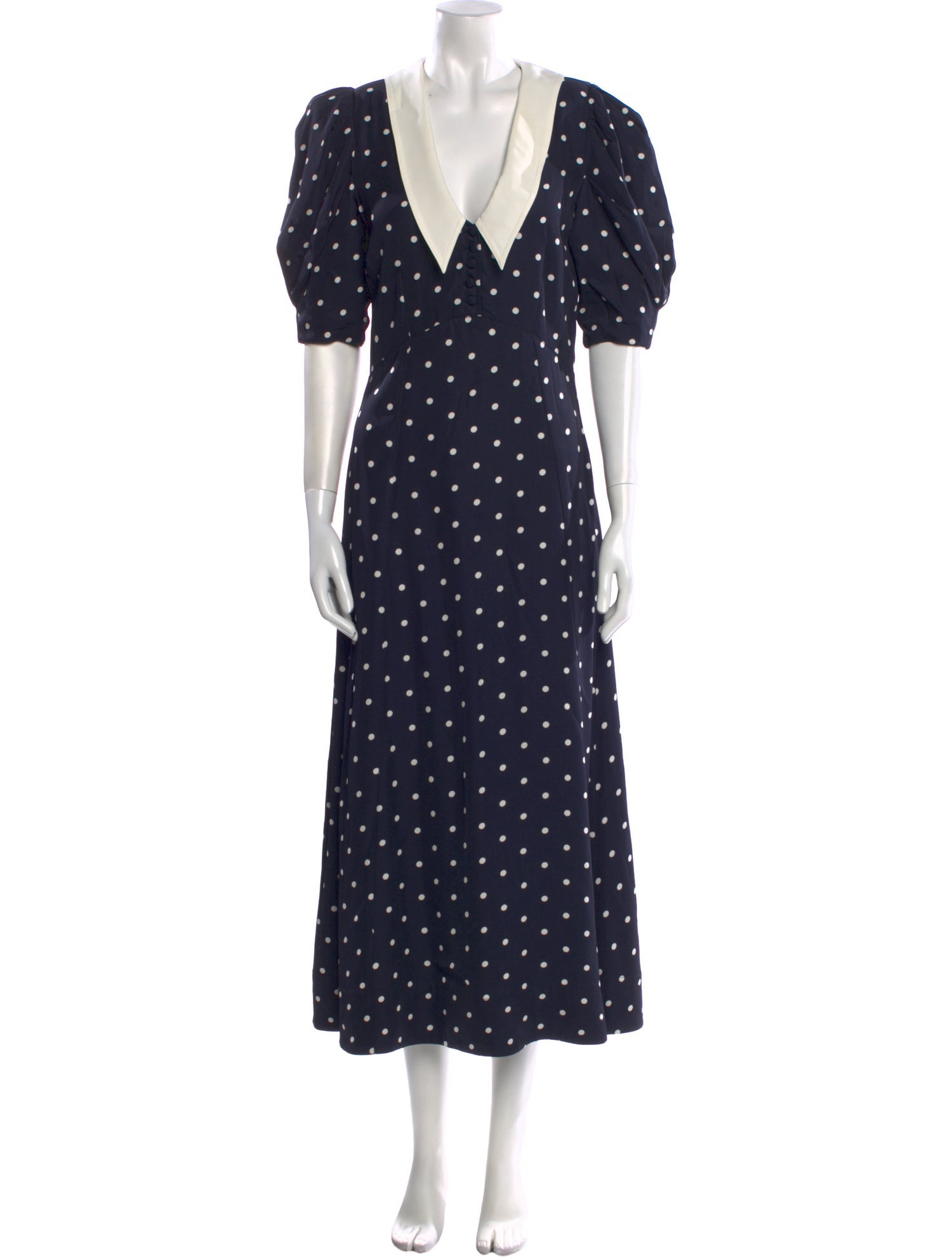 Róhe Polka Dot Print Long Dress