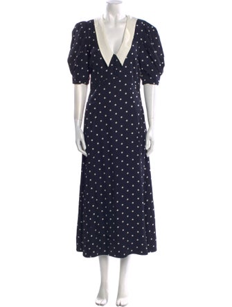 Róhe Polka Dot Print Long Dress
