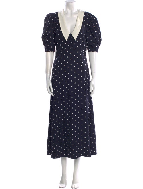 Róhe Polka Dot Print Long Dress
