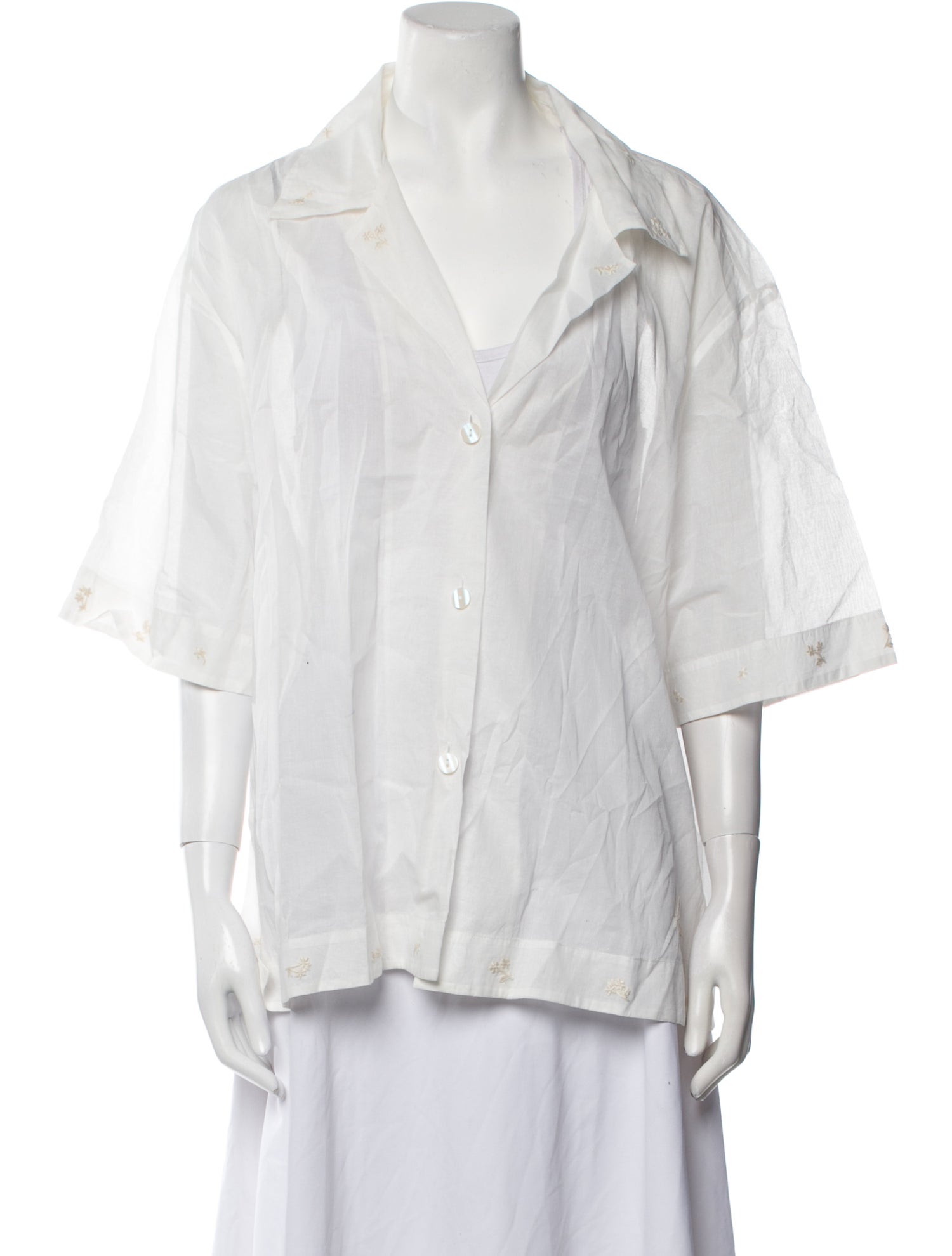 Róhe Three-Quarter Sleeve Button-Up Top w/ Tags