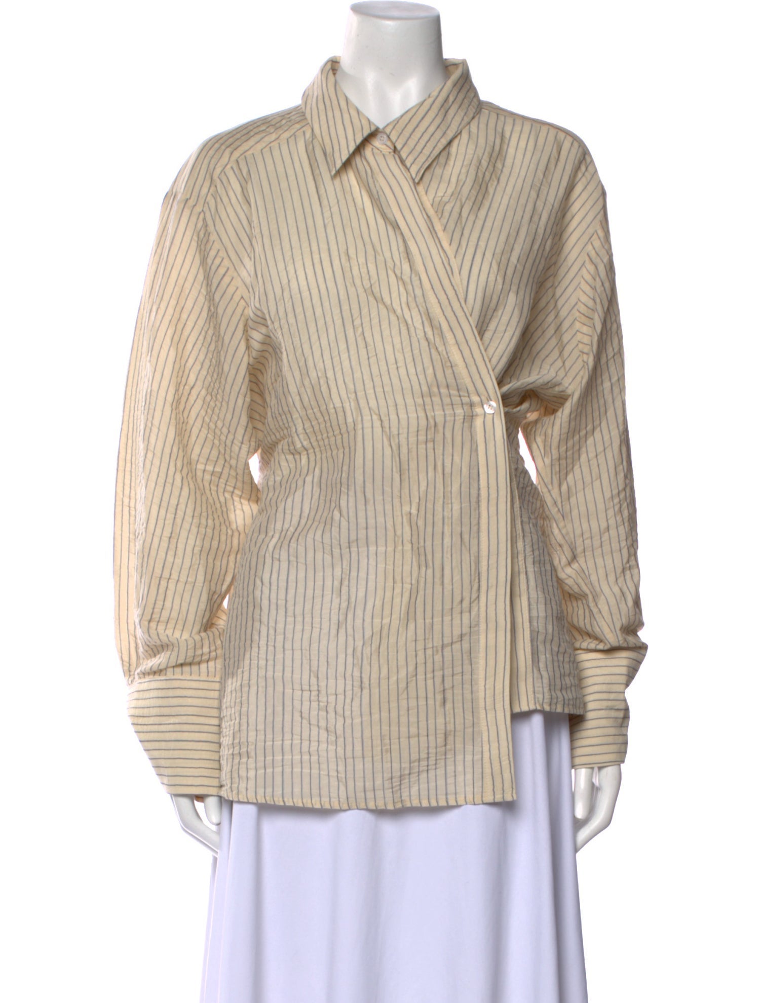 Róhe Striped Long Sleeve Button-Up Top