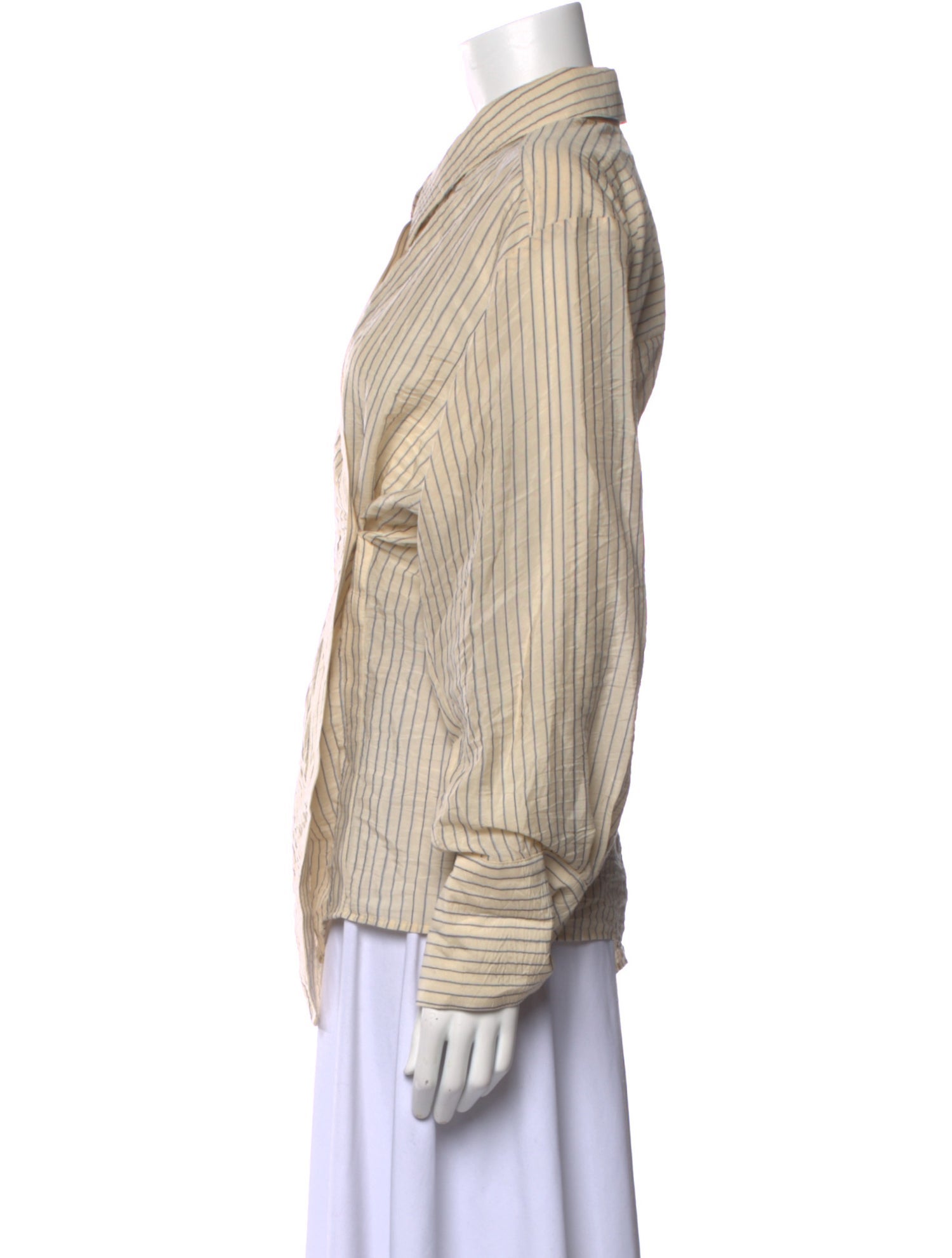 Róhe Striped Long Sleeve Button-Up Top