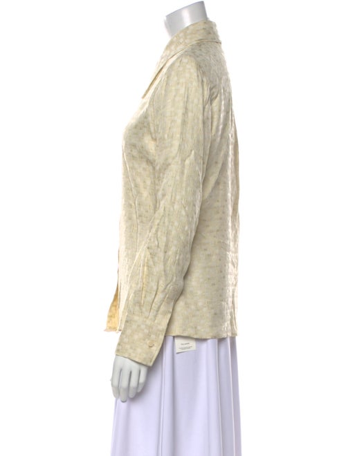 Róhe Printed Long Sleeve Button-Up Top