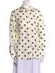 Róhe Silk Polka Dot Print Button-Up Top