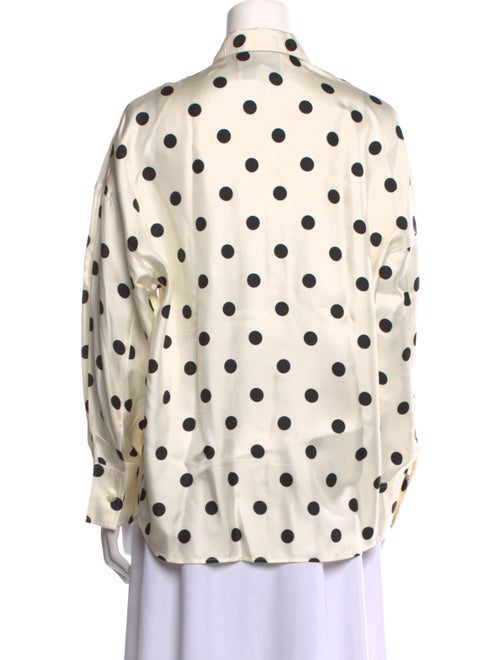 Róhe Silk Polka Dot Print Button-Up Top