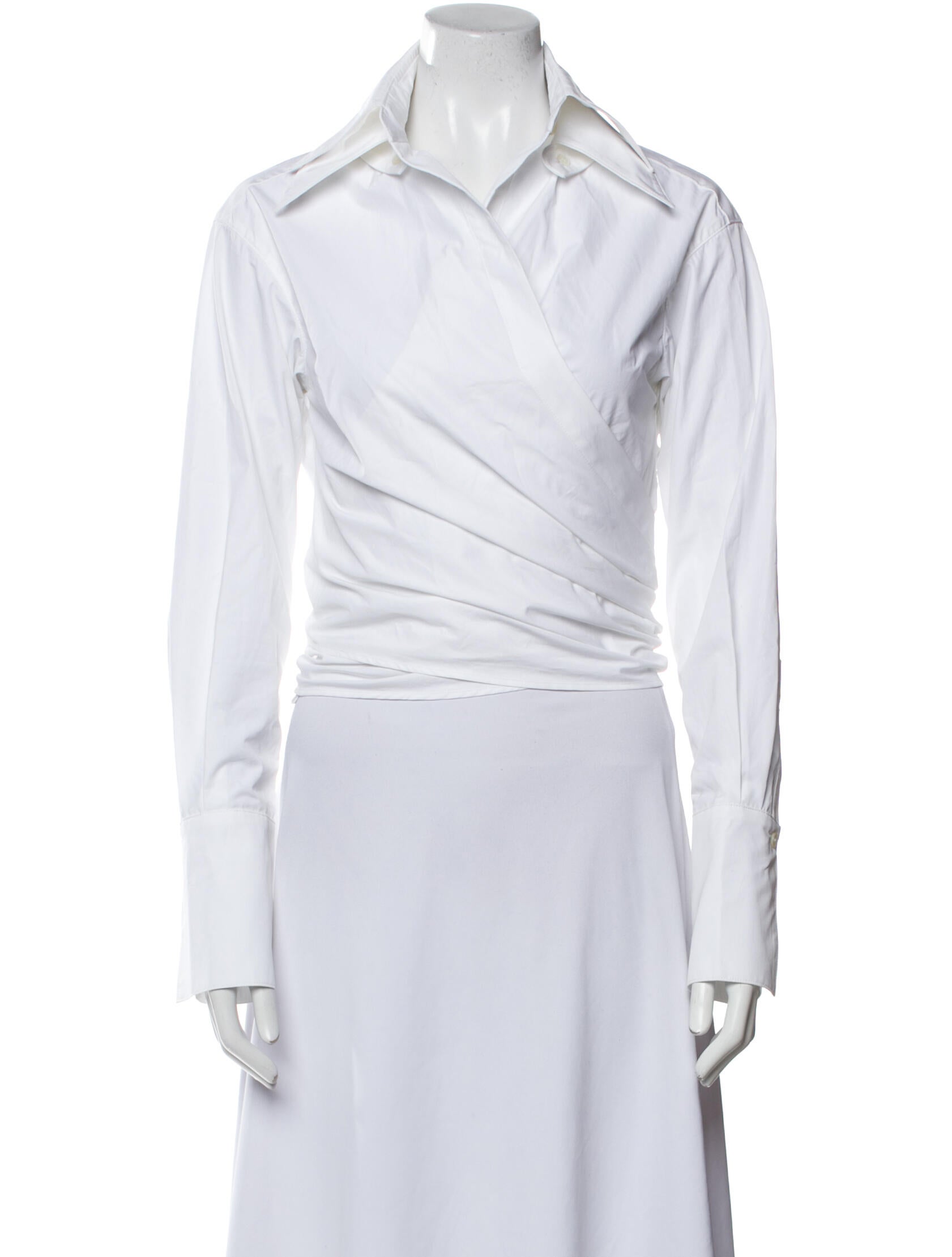 Róhe V-Neck Long Sleeve Crop Top