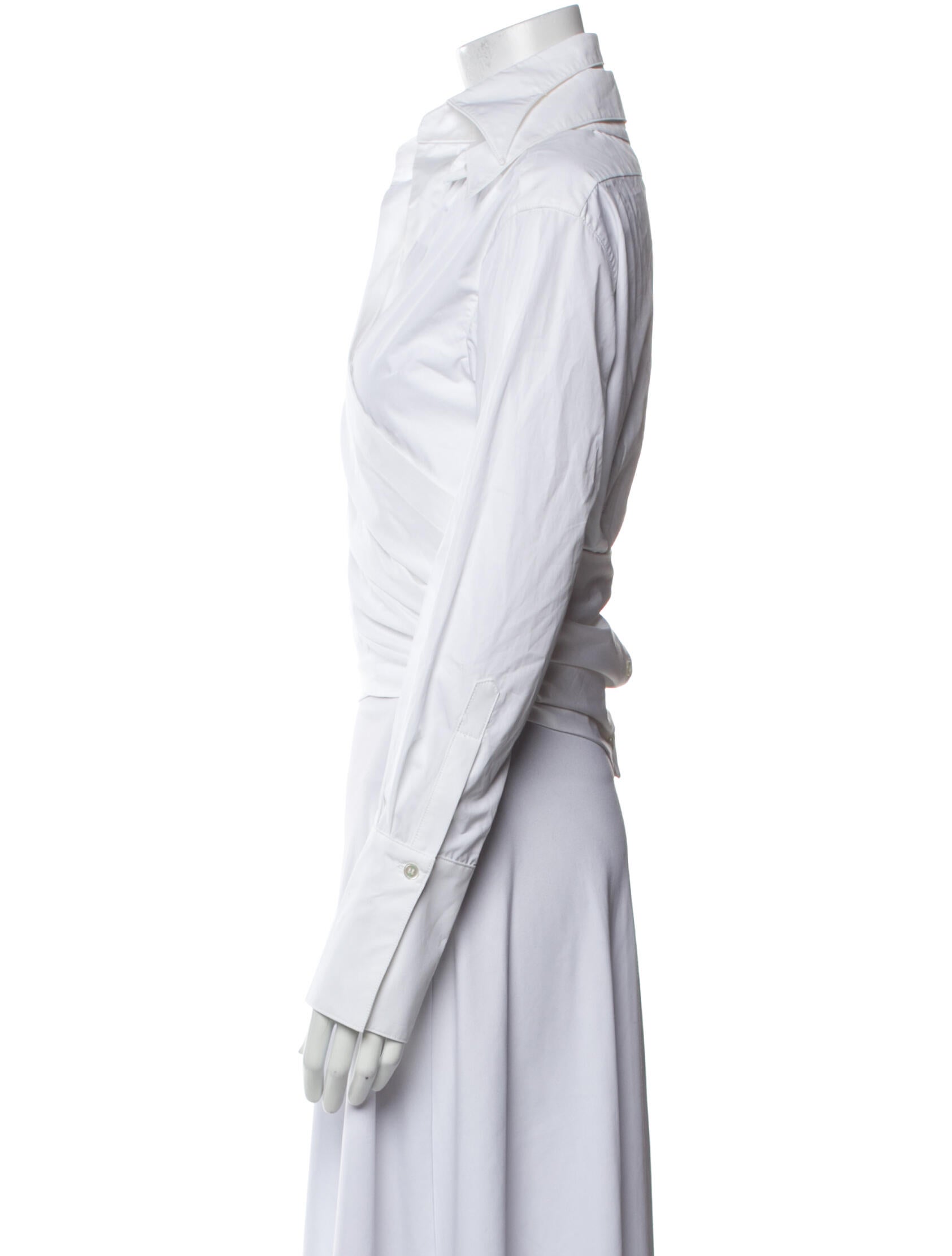 Róhe V-Neck Long Sleeve Crop Top